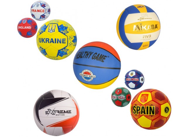 М'ячі футбольні, волейбольні, баскетбольні