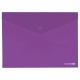 Папка-конверт на кнопці А4 180 мкм прозора фактура «глянець», фіолетова, ТМ Economix