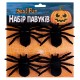 Набір пластикових павуків для декору 4 шт., 11,5х7 см, чорні, оксамитові «Fun Хеллоуїн» ТМ YES