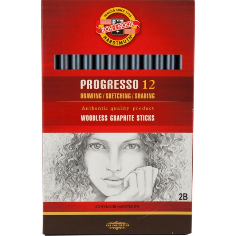 Олівець графітний «Progresso», без гумки, бездеревний, 2В, ТМ Koh-i-Noor