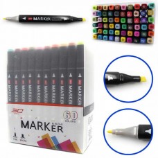 Набір скетч маркерів «SC Professional», 60 кольорів, скошений - круглий накінечник 1х1х14,5 см