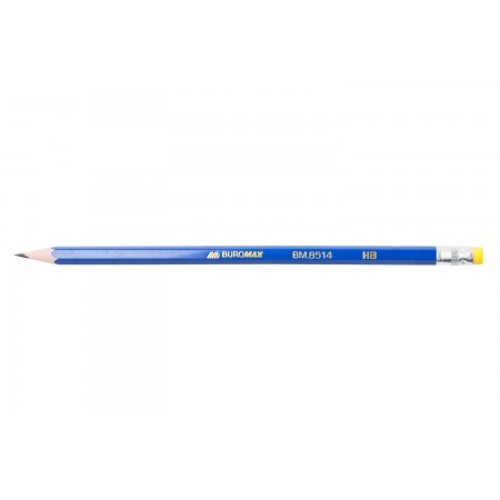 Олівець графітний з гумкою НВ, у тубусі 100 шт., JOBMAX