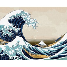 Набір для розпису по номерах «Велика хвиля у Канагаві © Кацусіка Хокусай», 40х50 см, ТМ Ідейка