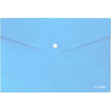 Папка - конверт на кнопці, А4, 180 мкм, прозора, фактура «глянець», блакитна, ТМ Economix