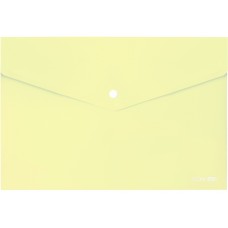 Папка - конверт на кнопці, А4, 180 мкм, прозора, фактура «глянець», пастельна жовта, ТМ Economix