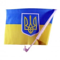 Прапор для автомобіля «Україна», зі штоком, нейлон, 30х45 см