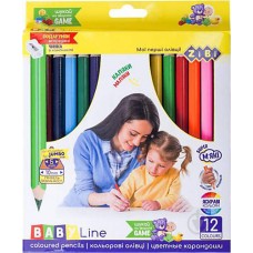 Кольорові олівці «JUMBO», з точилкою, 12 кольорів, ТМ Zibi