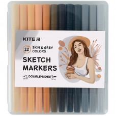 Набір скетч маркерів «Skin&Grey», 12 кольорів