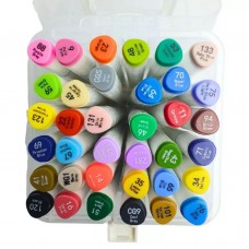 Набір скетч маркерів «Mouse», 36 кольорів, кругл/скош. наконечник, пластикова упаковка