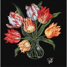 Набір для розпису по номерах «Витончені тюльпани», 40х40 см, ТМ Ідейка