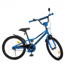 Велосипед «PROF1 Prime», дитячий, 20 д., ліхтар, дзеркало, підніжка, синій