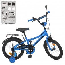 Велосипед «PROF1 Speed racer», дитячий, 18 д., ліхтар, дзвінок, додаткові колеса, синій