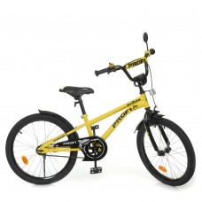 Велосипед «PROF1 Shark», дитячий, 20 д., ліхтар, дзвінок, дзеркало, пiднiжка, жовто-чорний