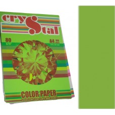 Папір кольоровий, А4, 100 аркушів, 80 г/м, інтенсив зелений, CRYSTAL COLOR PAPER
