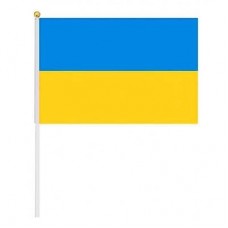 Прапорець України, з паличкою, 14х21см