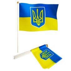 Прапорець «Україна-Герб», з паличкою, 14х21 см.