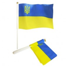 Прапорець «Україна Тризуб», з паличкою, 14х21 см