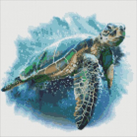 Набір з алмазною мозаїкою «Блакитна черепаха», 40х40 см, ТМ Ідейка