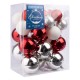 Набір новорічних куль №2, 39 шт в упаковці, червоні/білі, Novogod'ko