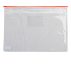 Папка - конверт з пластиковою блискавкою, А4, червона, ТМ Buromax