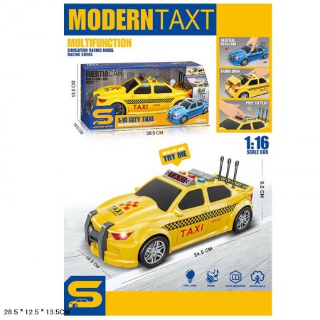 Машина «Таксі», 1:16, світло, звук, на батарейці, у коробці 28,5х3,5х12,5 см