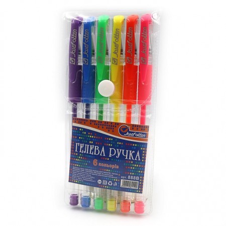Набір гелевих ручок неон 6 кольорів, PVC, J.Otten