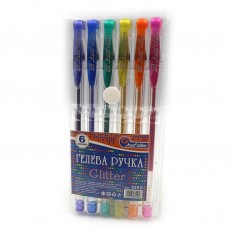 Набір гелевих ручок гліттер, 6 кольорів, PVC, J.Otten