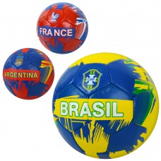 М'яч футбольний, розмір 5, ПУ1, 4 мм, ручна робота, 32 панелі, 400-420 г, в асортименті, у пакеті