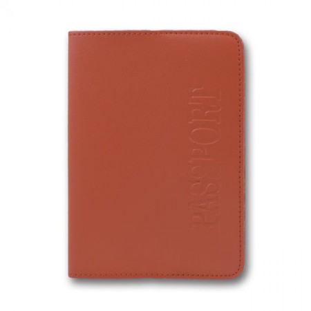 Обкладинка на паспорт, 100х135 мм, укр. тиснення, заокруглені кути, червона, екошкіра, ТМ Brisk