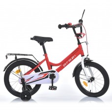 Велосипед «PROF 1. NEO», колеса 16 дюймів, дзвінок, ліхтарик, багажник, додаткові колеса, червоний