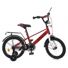 Велосипед «PROF 1. BRAVE», колеса 18 дюймів, дзвінок, ліхтарик, багажник, додаткові колеса, червоний