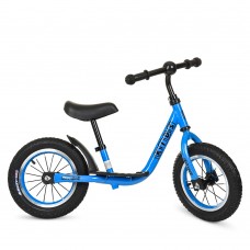 Велобіг «PROFI KIDS» з гумовими 12-дюймовими колесами на сталевій рамі, блакитний
