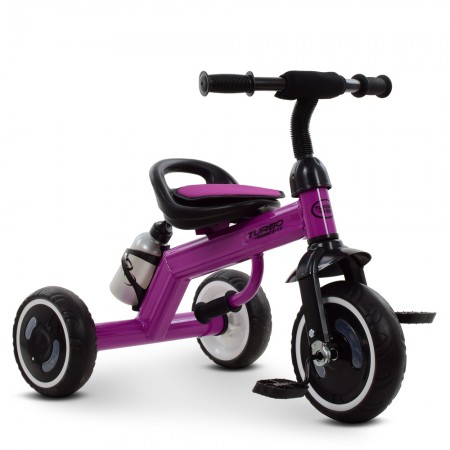 Велосипед 3-колісний EVA, з пляшечкою, накладкою на сидіння та ручкою для переноски, фіолетовий