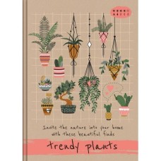 Канцелярская книга «TRENDY PLANTS» на 176 листах в клетку А5, соч. переплет, лам. обкл., в ассортим