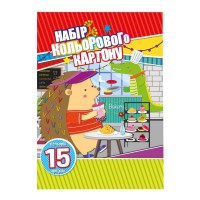 Картон цветной А4 из 15 листов на 15 цветов односторонний, 300 г/м2, ТМ Апельсин