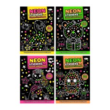 Раскраска с неоновыми наклейками «NEON STICKERS book» 16 страниц, в ассортименте, ТМ Апельсин