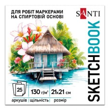 Скетчбук «Relax» А4 на 25 листов 130г/м2 на склейке, ТМ SANTI