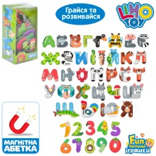 Магнітна абетка та цифри з назвами тварин, під слюдою 9х1х6 см