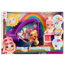 Ігровий набір з лялькою RAINBOW HIGH серії «Littles. Веселкова вечарка біля басейну»: лялька 16 см з аксесуарами та басейном, у коробці 12х29х20 см