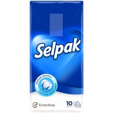 Хусточки кишенькові гігієнічні 10х10 см 10 шт в упаковці, SELPAK