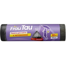 Пакети для сміття з затяжками 15 шт на 35 л, ТМ Frau Tau