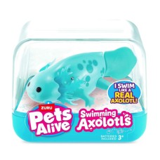 Інтерактивна іграшка PETS ALIVE «Аксолотль» 9 см плаває, бірюзовий, на батарейці, у коробці 9х9х7 см