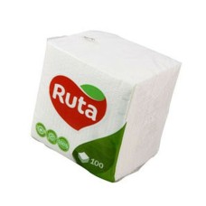 Серветки «Ruta» білі 24х24 см 100 аркушів в упаковці, ТМ Ruta