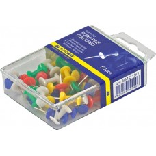 Кнопки - цвяшки, кольорові, 50 шт. у пластиковому контейнері, ТМ Buromax