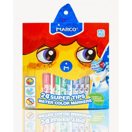 Фломастери «Super Washable», 24 кольори, ТМ Marco