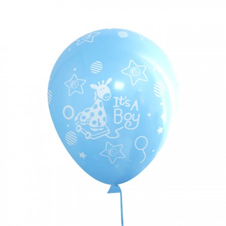 Кульки повітряні 12 см блакитні «it's a boy» 100 шт. в уп, Імп