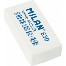 Гумка прямокутна «White technik», біла, 3,9х1,9х0,9 см, в індивідуальній упаковці, TM MILAN