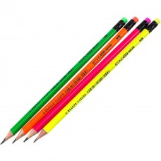 Олівець графітний «NEON», з гумкою, HB, в асортименті, ТМ Economix