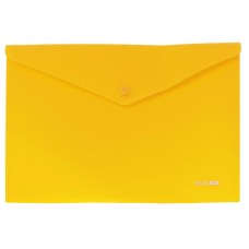 Папка - конверт на кнопці, А4, 180 мкм., фактура «помаранч», прозора, жовта, ТМ Economix