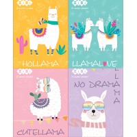 Блокнот «CUTE LLAMA», А7, 40 листов, ячейка, спираль сверху, картонная обложка, KIDS Line